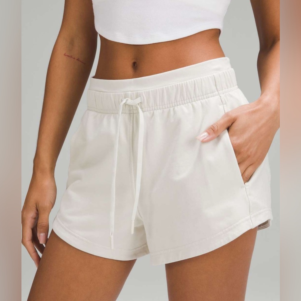 Lululemon Inner Glow Shorts 10 Bone White High Rise Lounge Athleisure NWOT